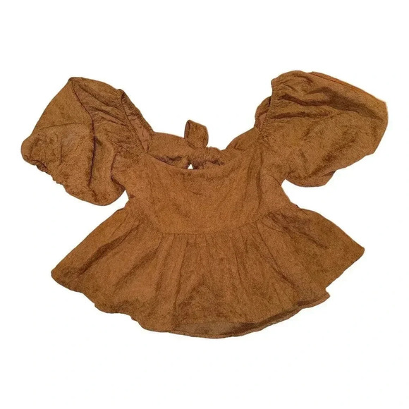 NWOT Mi Ami X Francesca’s Collection Bow Tie Open Back Blouse - Picture 3 of 6